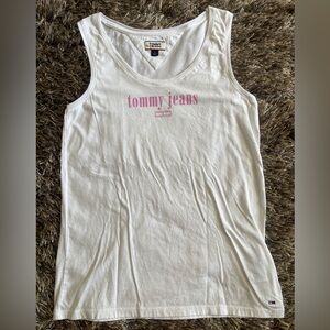 Tommy Hilfiger Jeans  Fitted White and Pink Tank Top